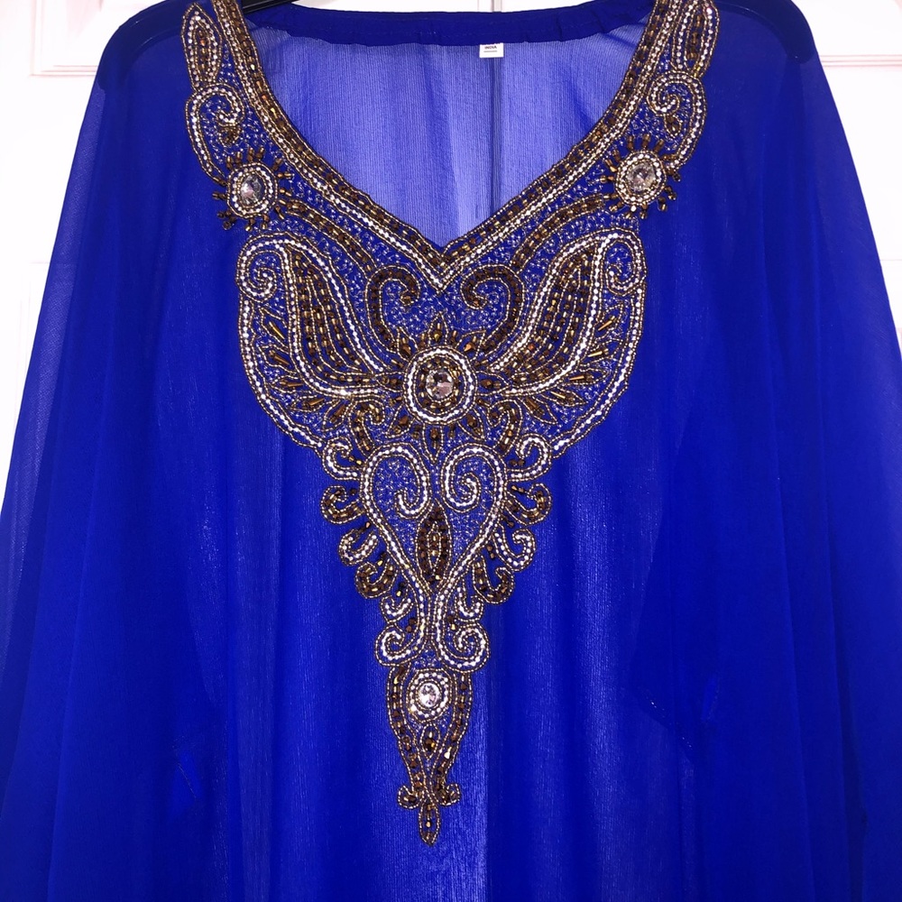 Bright blue authentic kaftan